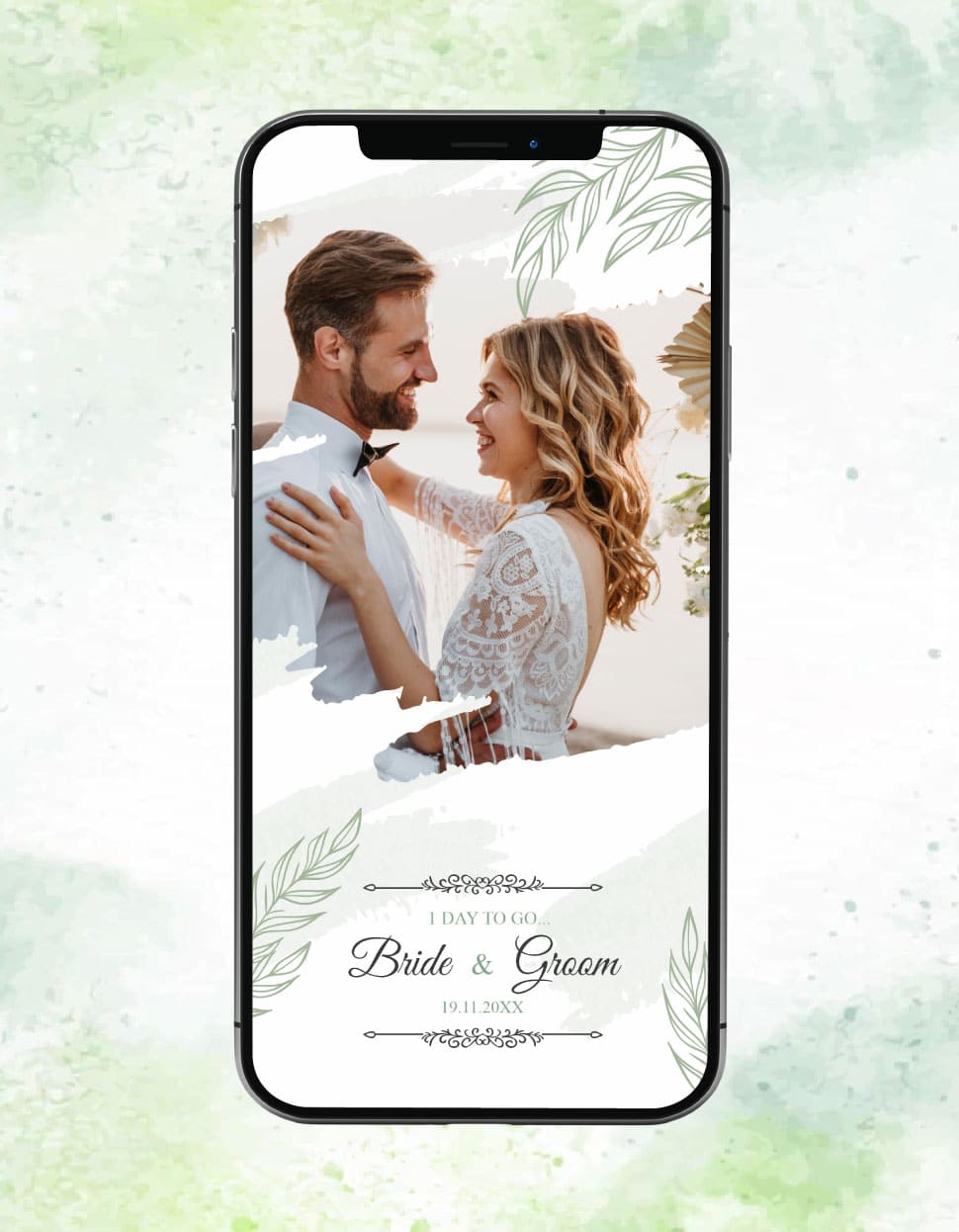 Day To Go Wedding Countdown Elegant Leafy Theme Save the Date