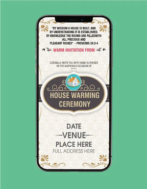 Housewarming Invitation eCard | Elegant Minimalist House Ceremony Invite | H-02