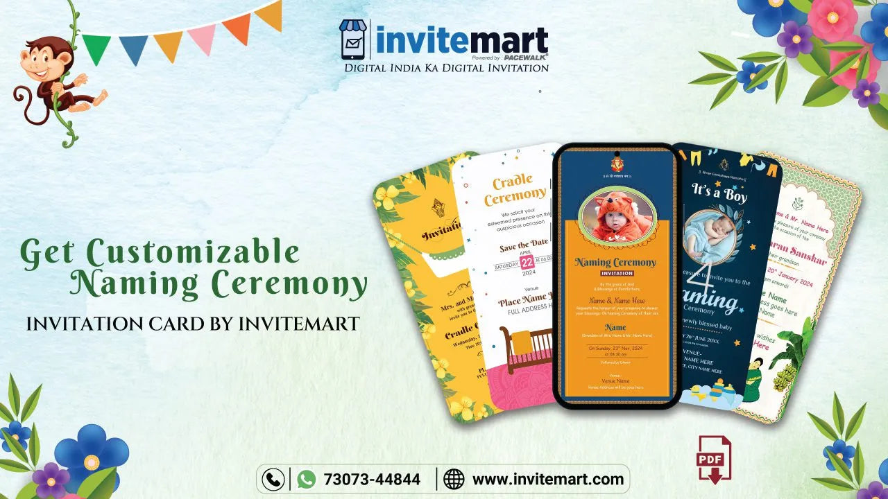 Inviting Names. Card Get Customizable Naming Ceremony Invitation Card by Invitemart – InviteMart