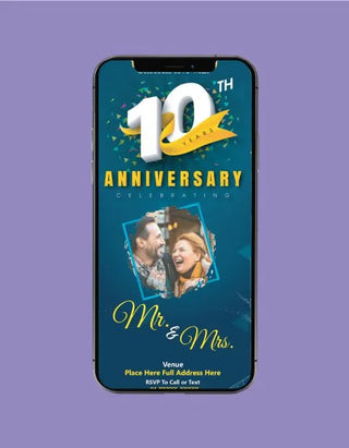 10th Wedding Anniversary Invitation eCards 