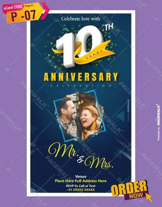 10th Wedding Anniversary Invitation eCards 