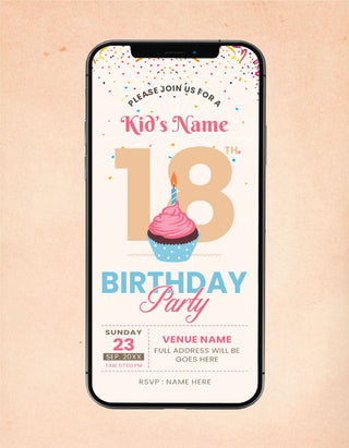 18th Birthday Invitation | B-83 - InviteMart