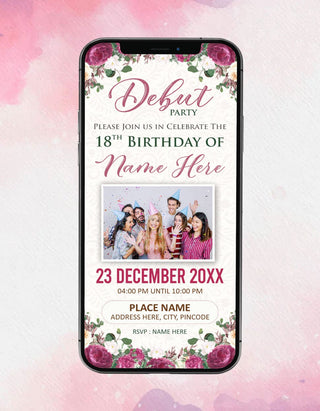 18th Birthday Layout Debut Invitation 