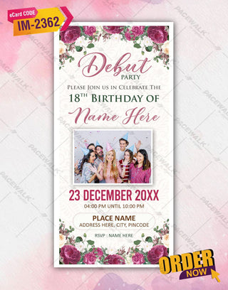 18th Birthday Layout Debut Invitation 