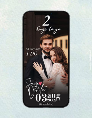 2 Days Wedding Countdown Invitation