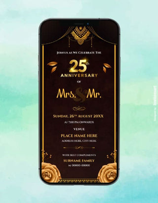 25th Anniversary Invitation Card