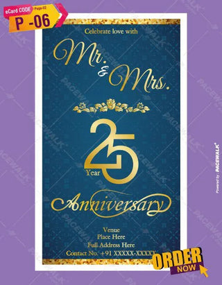 25th Wedding Anniversary Online Invitation eCards |