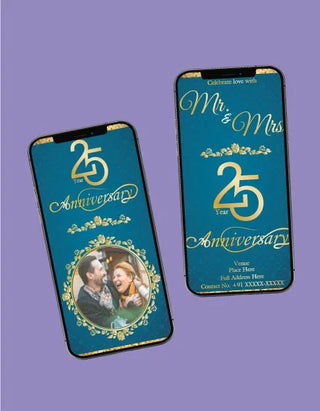 25th Wedding Anniversary Online Invitation eCards 