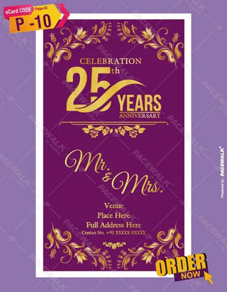 25th Anniversary Invitation Card 
