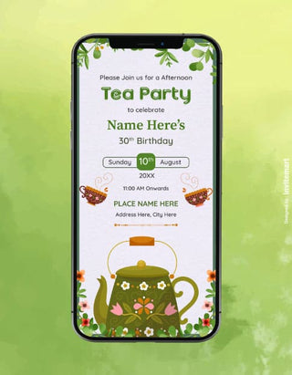 30th Birthday Tea Party Invitation Card