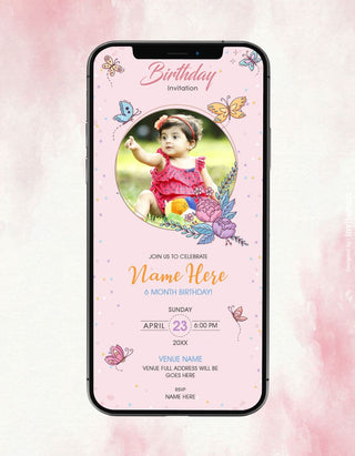 6 Month Birthday Invitation