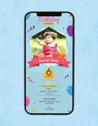 6 Months Birthday Invitation