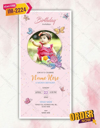 6 Month Birthday Invitation