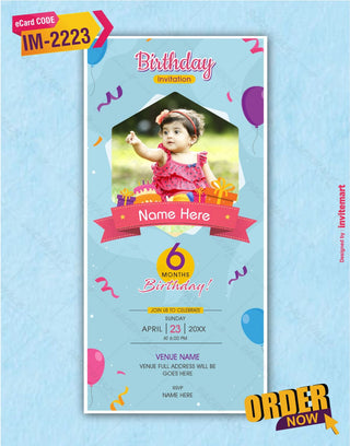 6 Months Birthday Invitation