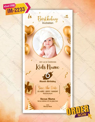 6th Birthday Invitation Card 