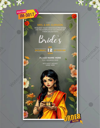 AI Photo Haldi Invitation Card 