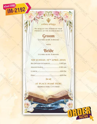 Anand Karaj Invitation Card