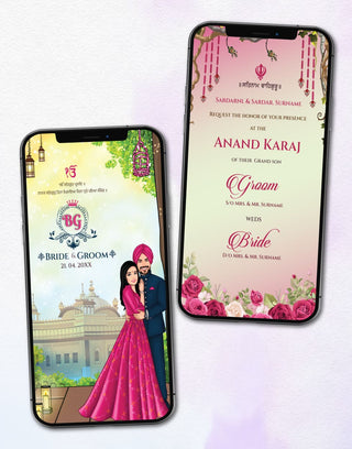 Anand Karaj Invitation PDF Card 