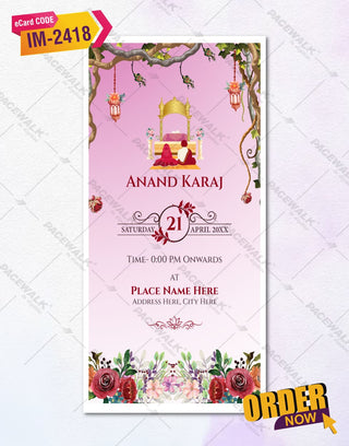 Anand Karaj Invitation PDF Card 