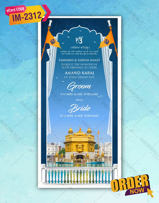 Anand Karaj Punjabi Sikh Wedding eInvite