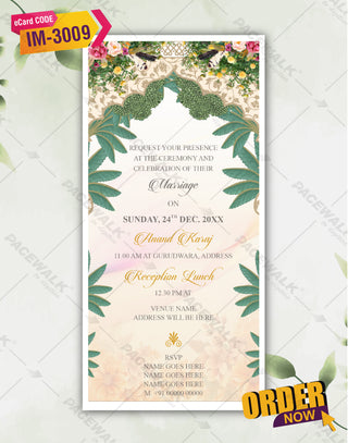 Anand Karaj Ceremony Invitation Card