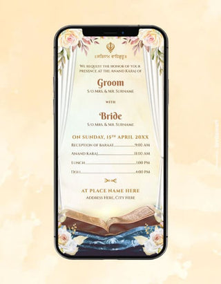 Anand Karaj Invitation Card