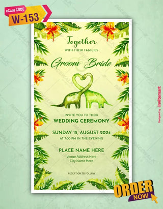 Animal Wedding Invitation Card 