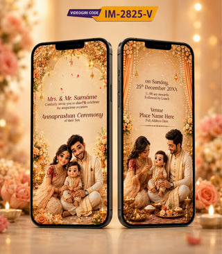 Annaprashan Invitation Video | AI Rice Ceremony eInvite | IM-2825-V