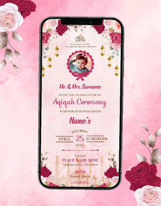 Aqiqah Ceremony Invitation Card 