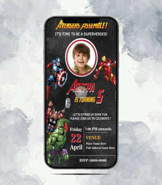 Avengers Theme Birthday Invitation Video