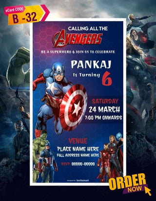 Avengers Birthday Invitation Template 