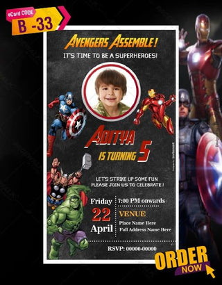 Avengers Birthday Party Invitation