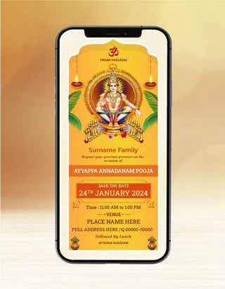 Ayyappa Pooja Invitation Card 