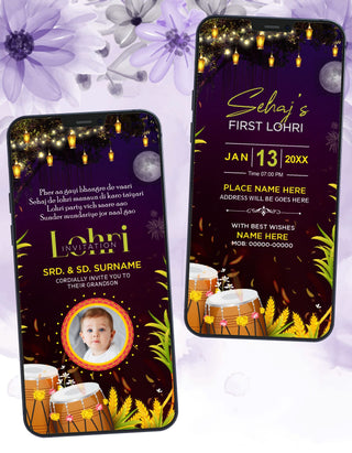 Baby First Lohri Invitation Pdf Card 