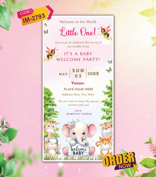 Baby Welcome Party Invitation Card