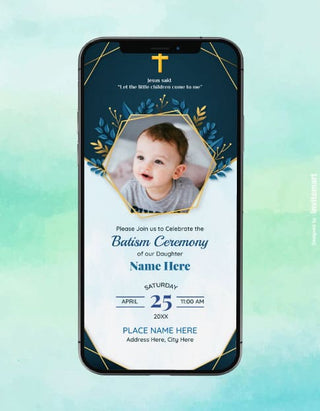 Baptism Invitation With Photo