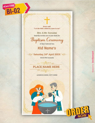 Baptism Ceremony Invitation Card