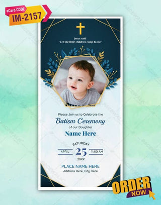 Baptism Invitation With Photo