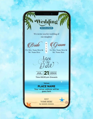 Beach Wedding Invitation 