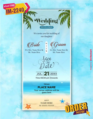 Beach Wedding Invitation 