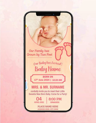 Beautiful Baby Birth Announcement Invitation