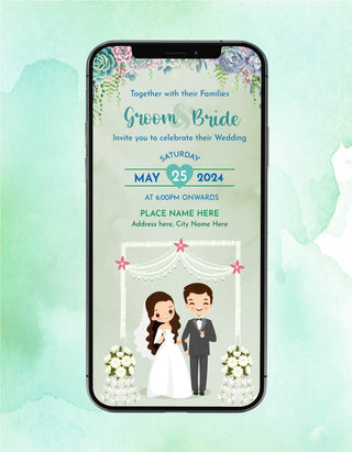 Beautiful Christian Couple Wedding Invitation Card 