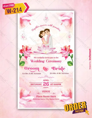 Beautiful Floral Wedding Invitation eCards 