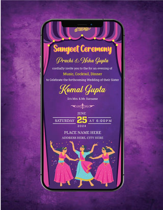 Beautiful Sangeet Ceremony Invitation Ecard