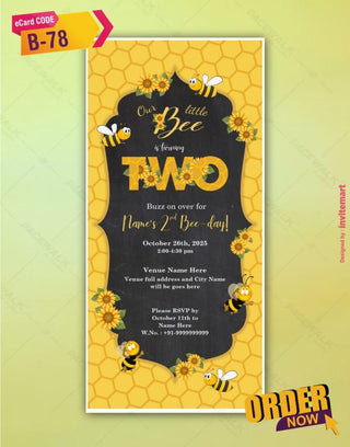 Bee Birthday Invitation