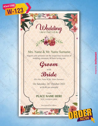 Best Floral Wedding Invitation Card