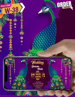 Best Peacock Theme Wedding Invitation eCards 