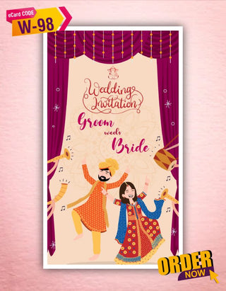 Bhangra Theme Wedding Invitation 