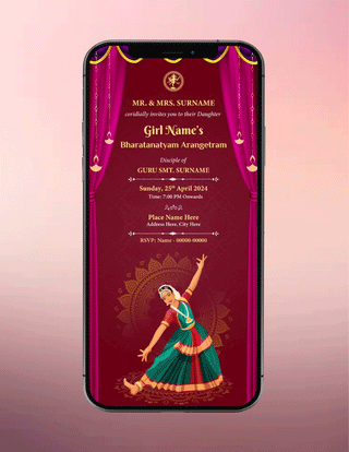 Bharatanatyam Arangetram Invitation