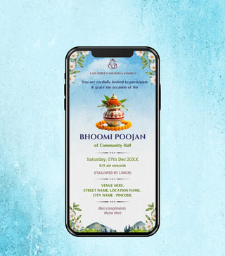 Bhoomi Poojan Invitation E-Card